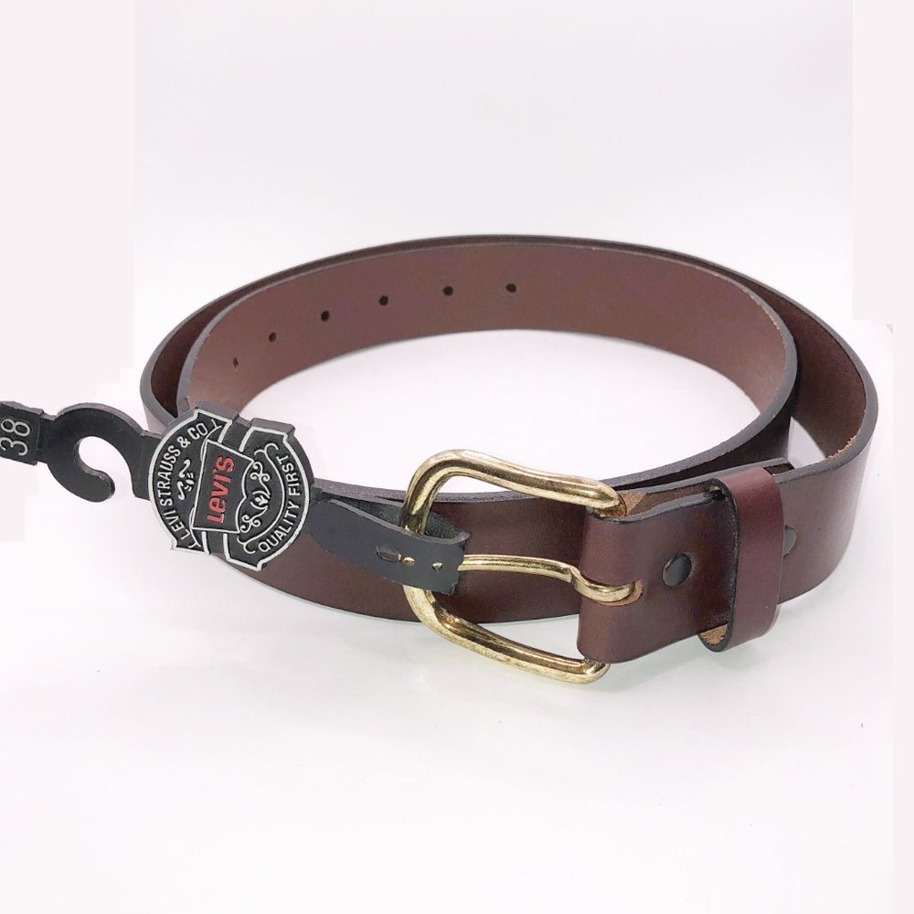 Levi and Strauss brown Oil Harness Leather belt Size 38 Made in USA